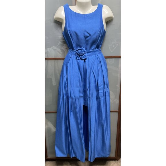 Jessica McClintock Bridal Vintage Blue Dress Size 4 Detachable Overskirt Train